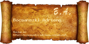 Bocsanszki Adrienn névjegykártya